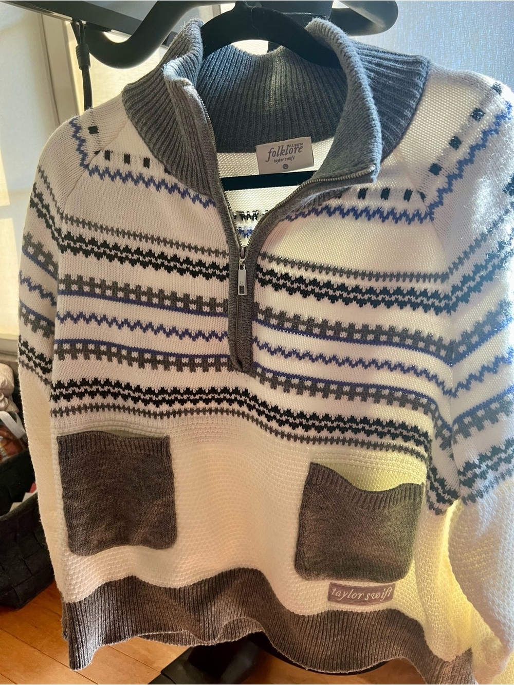 Taylor Swift Folklore Quarter Zip Up Sweater